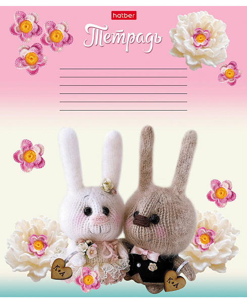 Тетрадь 24 листа в клетку "Мягкие и пушистые" 65г/кв.м, скругленные углы, микс 5вид