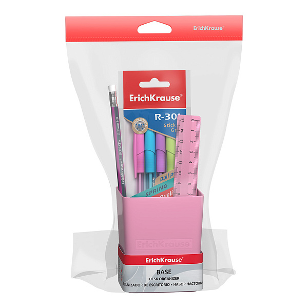 Набор настольный ErichKrause® Base, Pastel, розовый