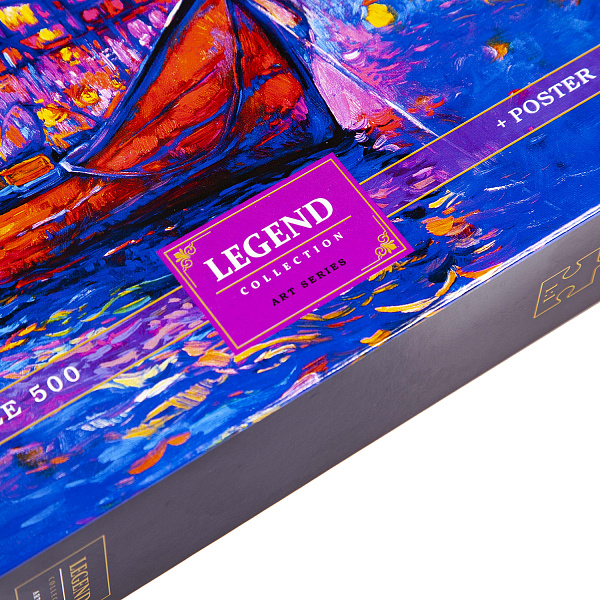 Пазлы 500 эл. А2 480х330мм LEGEND ART Series "Вечерняя гавань" в подарочн. короб. +Постер "Premium" 