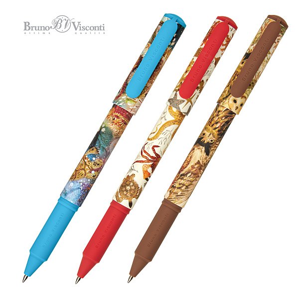 Ручка шариковая 0,7 мм "DreamWrite. "Fauna" СИНЯЯ, 3 ВИДА 