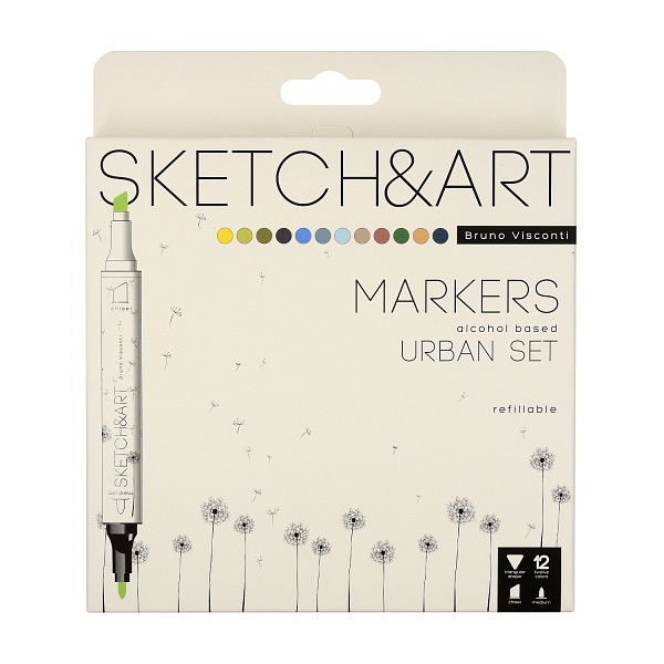 Набор скетч маркеров 12 цв. 2-х ст. "SKETCH&ART" АРХИТЕКТУРА