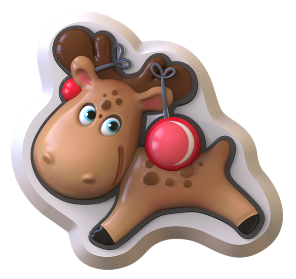 Магниты из гипса "Дед Мороз с оленёнком"