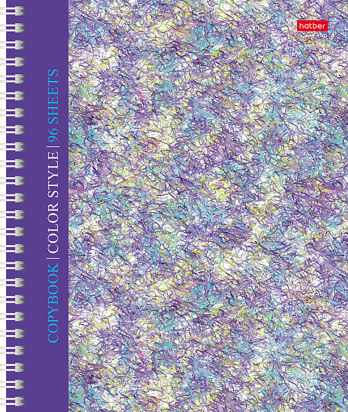 Тетрадь А5 96 л. кл. на гребне с твердой обложкой "Color book"