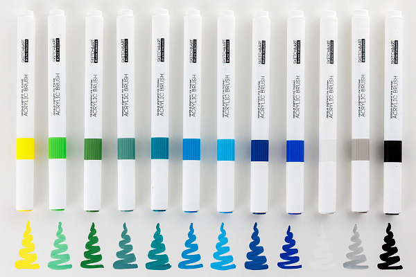 Набор маркеров-кистей акриловых "SKETCH&ART" 24 ЦВ.
