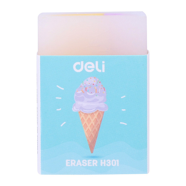 Ластик Deli прямоугольный 38х25х17мм ассорти индивидуальная картонная упаковка