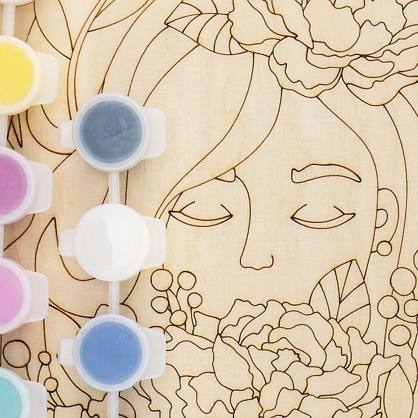 Роспись по дереву. Картина. Цветочное настроение "Весенний букет"