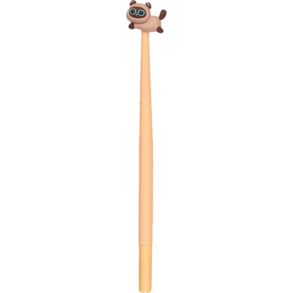 Ручка шариковая 0,7 мм deVENTE. Running Cats СИНЯЯ  силиконовая с декор. элементом на  гибк. корп. чернила  масл.основа 