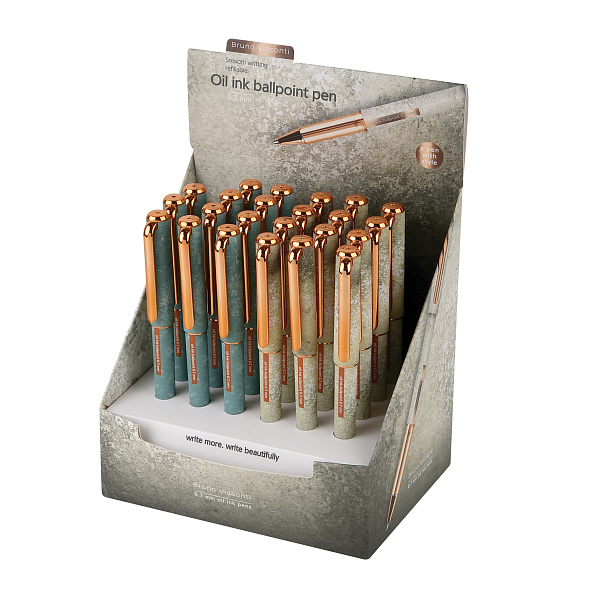 Ручка шариковая 0,7 мм "STONE" МАСЛО, СИНЯЯ