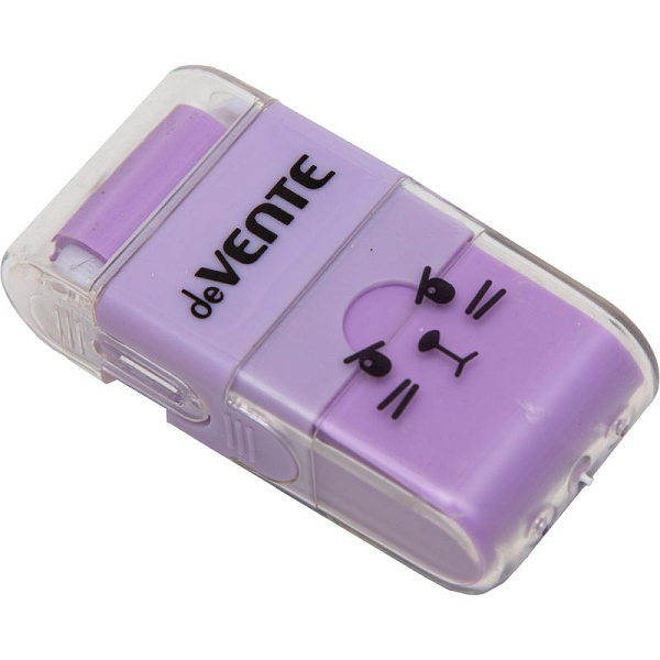 Ластик "deVENTE. Kitty" синтетический (ECO-PVC), ассорти 4 цвета, с роликом для сбора крошек, 58x28x15 мм, dust-free, в пластиковом корпусе, с индивидуальной маркировкой