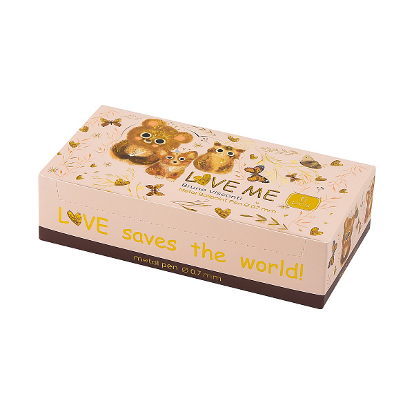 Ручка шариковая "LOVE ME" 0,7 ММ, СИНЯЯ, МЕТАЛЛИЧЕСКАЯ, В ПОДАРОЧНОЙ УПАКОВКЕ