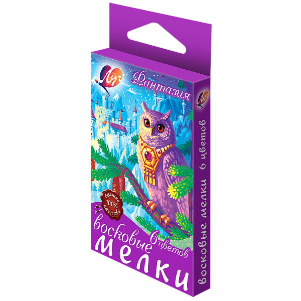 Мелки восковые на масляной основе 6 цв. Луч Фантазия круглые 