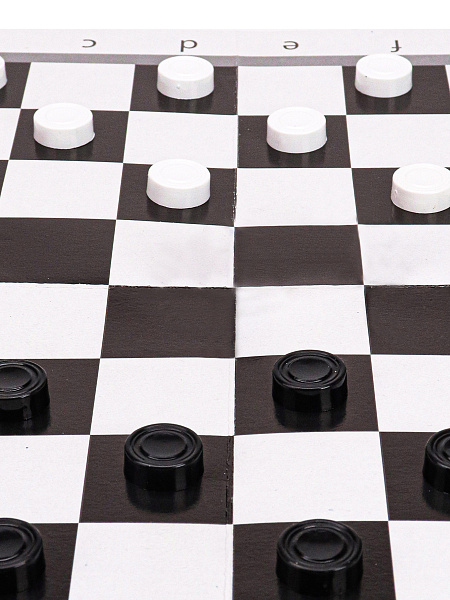 Шахматы, шашки "Рыжий кот" 28,5х28,5 см 2в1 6+ ПЛАСТИК в средней коробке с полями 