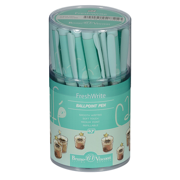 Ручка шариковая 0,7 мм "FreshWrite. Кофемания. Шоколадный коктейль" СИНЯЯ