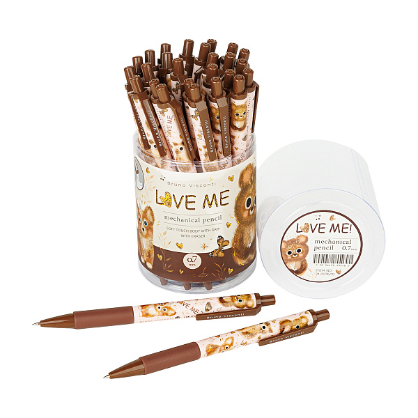 Карандаш механический 0.7 мм С ЛАСТИКОМ "LOVE ME.FRIENDS"