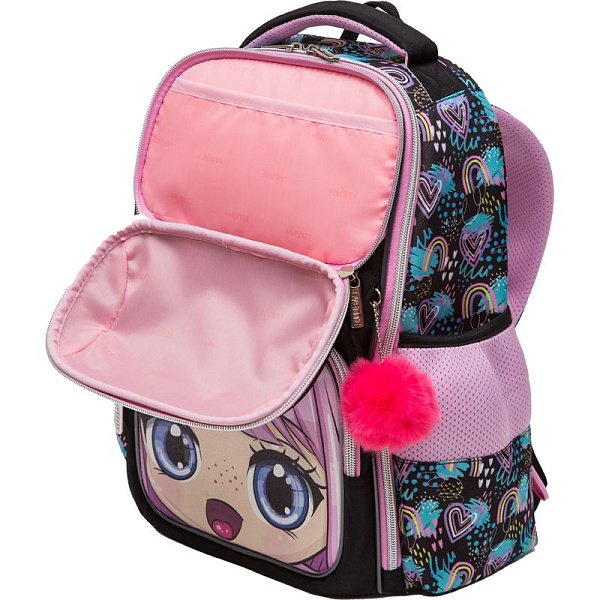 Ранец "deVENTE. Smart. Fancy Girl" школьный жесткий 37x28x14 см (14 л) вес 800 г, 1 отд. на замке с карманом для учебников, 2 передних кармана на молнии, 2 боковых кармана на резинке с расширением, эргономичная формоустойчивая вентилируемая спинка и 