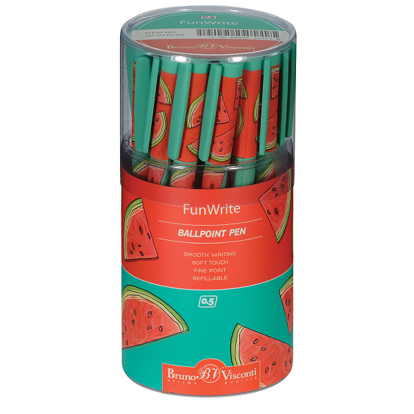 Ручка шариковая 0,5 мм "FunWrite. Fresh & fruity. Арбуз" СИНЯЯ