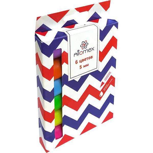 Набор маркеров текст. 6 шт. "Attomex" (желт, зел, оранж, роз, гол, сирен) плоский корпус, скошен.наконечник. кар.кор.