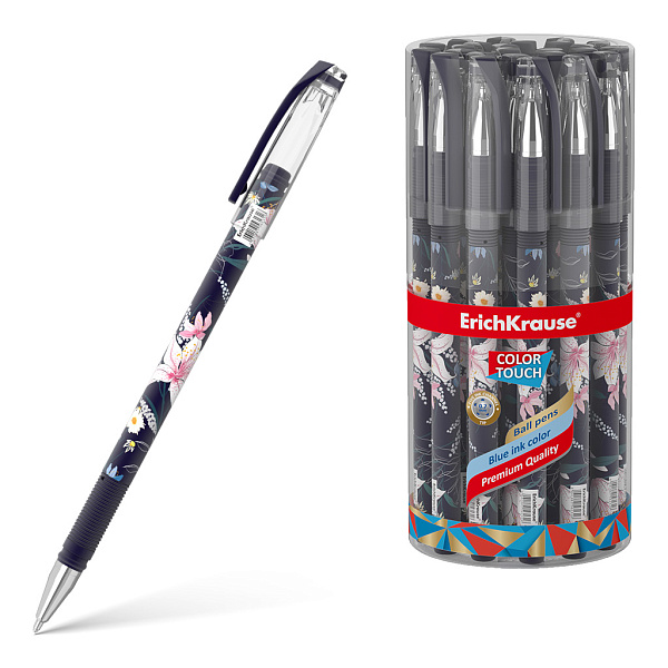 Ручка шариковая ErichKrause® ColorTouch® Lily, цвет чернил синий (в тубусе по 24 шт.)