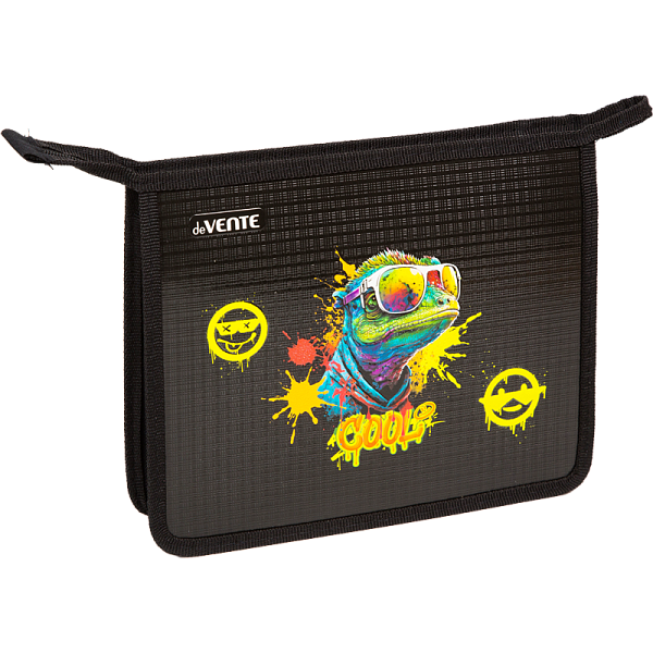 Папка для тетрадей "deVENTE. Cool Lizard" A5 (240x198x45 мм) с текстильным расширением 4,5 см, на молнии сверху, картон с конгревным тиснением