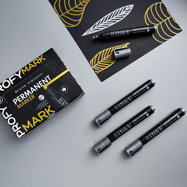 Маркер перм. "PROFYMARK", СЕРЕБРЯНЫЙ