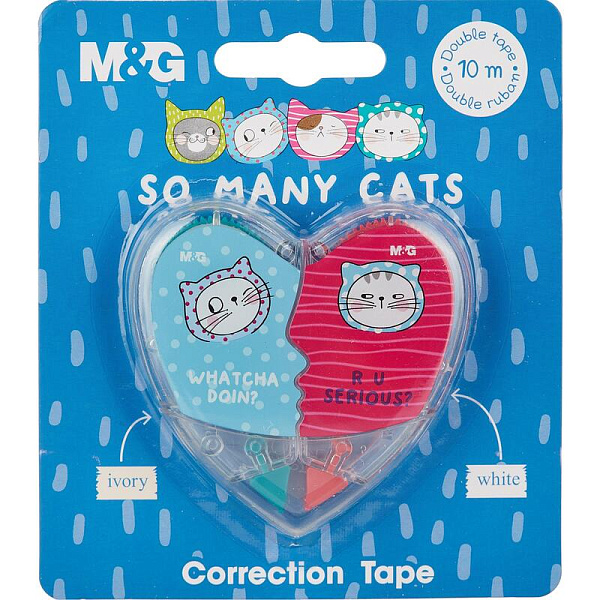 Корректир. лента 5мм х 5м M&G So Many Cats 2 шт.в упак, в ассорт