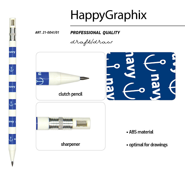 Карандаш цанговый 2 мм с точилкой "FunGraphix. Морская"