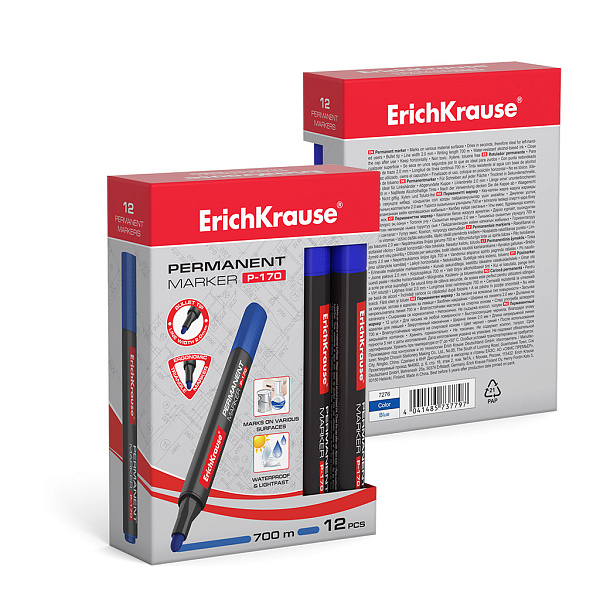 Маркер перм. ErichKrause®  P-170, СИНИЙ