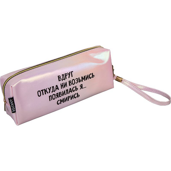 Пенал-косметичка "deVENTE. Стала поступать, как все" 21,5x8x5 см, прямоуг.для 75 пр. на молнии,с ручкой-петлей на карабине