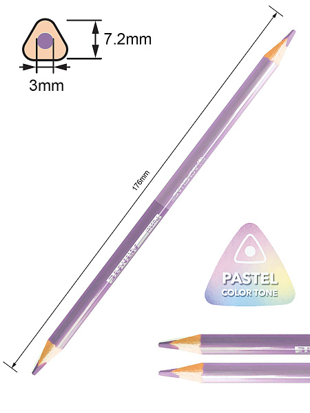 Карандаши 24 цв. ACMELIAE Pastel Artmate двусторонние 12шт/24цв. в картоне,