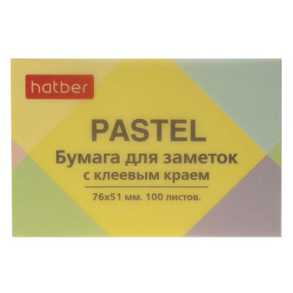 Бумага на л/п  76*51 100л. Hatber -ПАСТЕЛЬ- Желтая в индив.упак. 