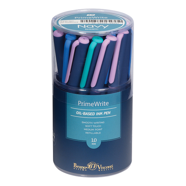 РУЧКА "PrimeWrite. Basic. Navy" С ЧЕРНИЛАМИ НА МАСЛЯНОЙ ОСНОВЕ, 1.0 ММ, СИНЯЯ (10702070/061021/0321661,КИТАЙ)