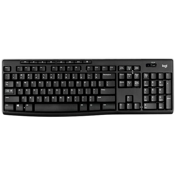 Клавиатура Logitech K270 черный/белый USB беспроводная Multimedia ()