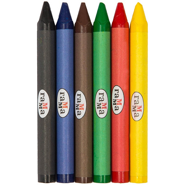 Мелки восковые 6 цветов Гамма "Классические", треугольные, картонная коробка