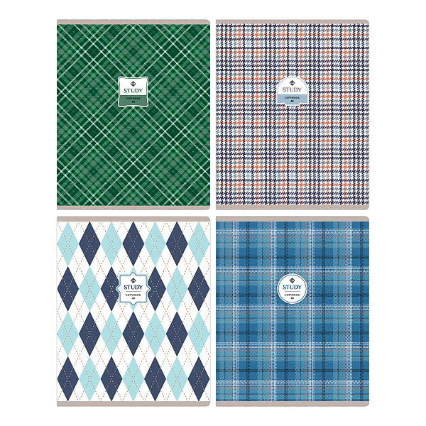 Тетрадь А5 48 листов в клетку, BG "Study", обложка мелованный картон, вд-лак, 60 г/м2, эконом