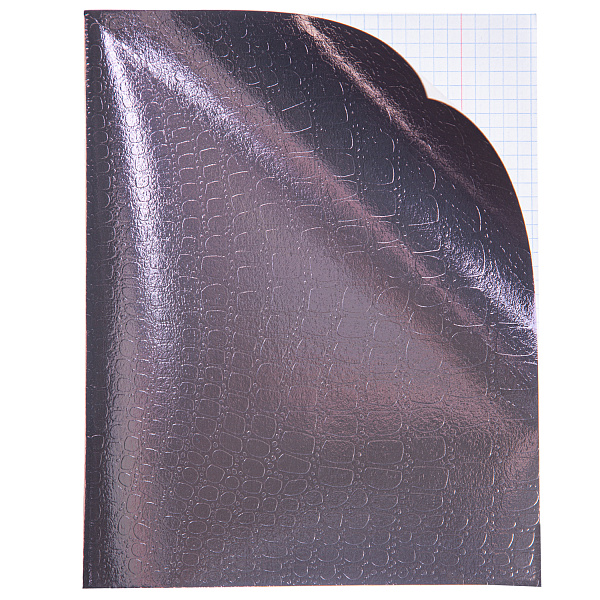Тетрадь 96 листов в клетку Бумвинил METALLIC тиснение CROCO Коричневый