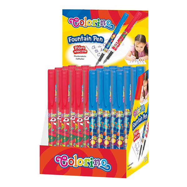 Перьевая ручка цвет корпуса красный, синий в дисплее