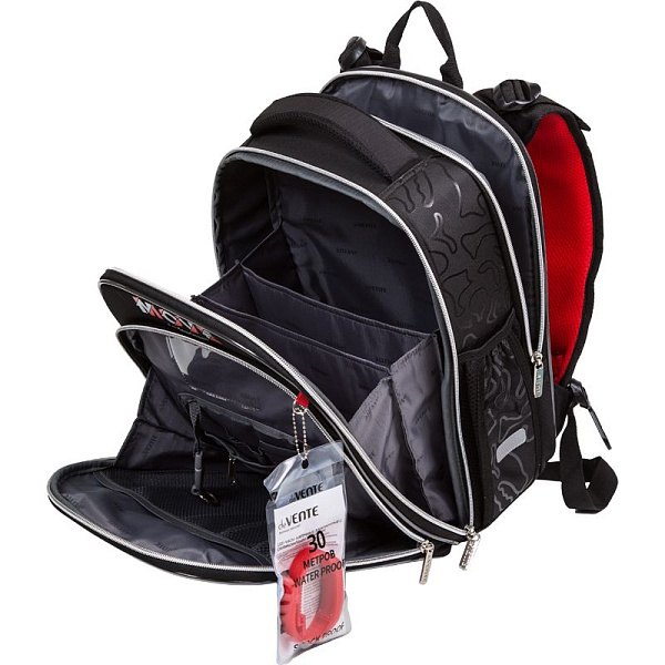 Рюкзак школьный "deVENTE. Premier. MOVE" жесткий 37x28x18 см (17 л) вес 1000 г, 2 отд. на молнии для формата A4, 1 передний карман с органайзером, 2 боковых кармана сеточкой на резинке, эргономичная формоустойчивая вентилируемая спинка (евросетка) и 