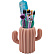 Подставка для пишущих принадлежностей пластиковая "deVENTE. Cactus" 13×11x7,5 см, фигурная, ассорти 3 цвета