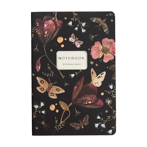 Тетрадь BV А5 40 л. лин. "FLORA.Бабочки.Ночные цветы" Bruno Visconti 