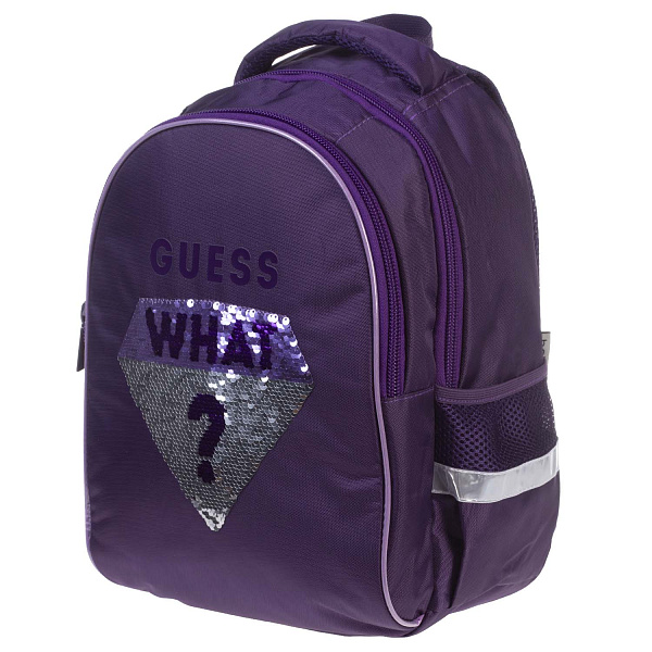 Рюкзак Hatber PRIMARY SCHOOL- What?- 38,5Х26Х17СМ полиэстер нагрудная стяжка светоотраж. 2 отделения 2 кармана и 1 потайной на спинке