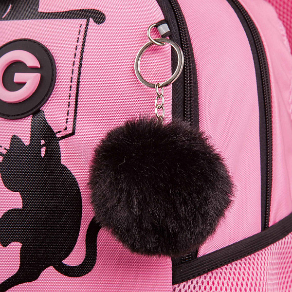 Рюкзак школьный с обвесом (/2 розовый)