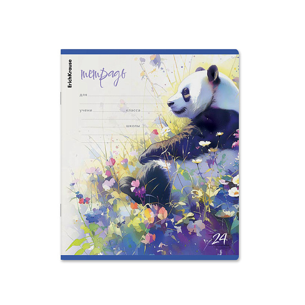 Тетрадь 24 л. кл. "Flower Panda" ErichKrause  (в плёнке по 10 шт.)_MIX-PACK