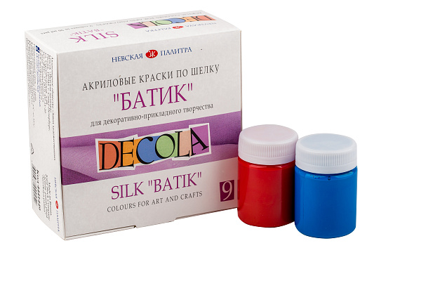Акрил по шелку 9 цв. 50 мл. DECOLA банка