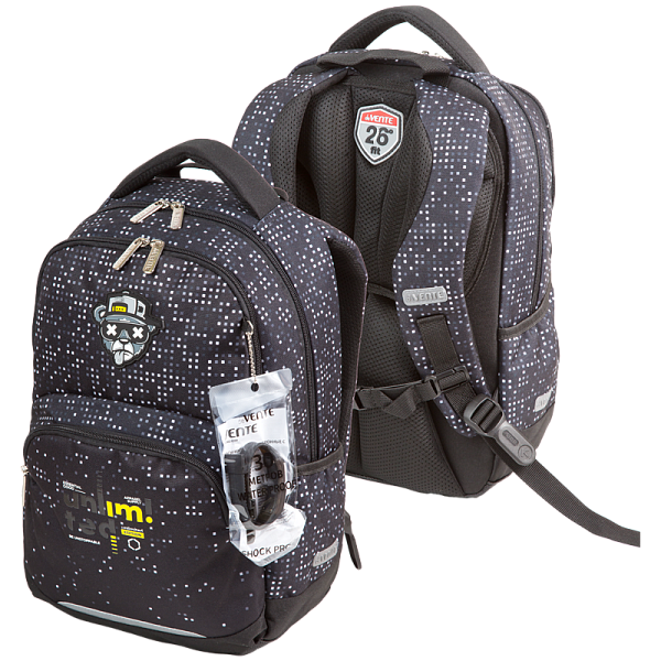 Рюкзак "deVENTE. Fit26. Bandits" школьный 39x26,5x15,5 см (18 л) 500 г, 2 отд. на молнии, одно с уплотненным отделением для ноутбука до 15 дюймов и книг и карманом для учебников, второе с органайзером, передний карман на молнии c карабином для ключей