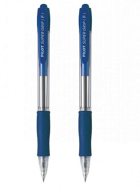 Ручка шариковая автоматическая d=0,7 мм "Super Grip", резиновый упор, масляная основа, синяя