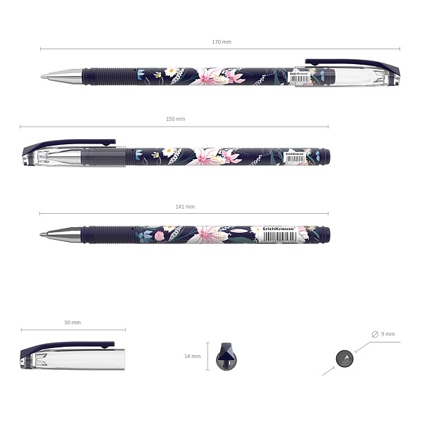 Ручка шариковая ErichKrause® ColorTouch® Lily, цвет чернил синий (в тубусе по 24 шт.)