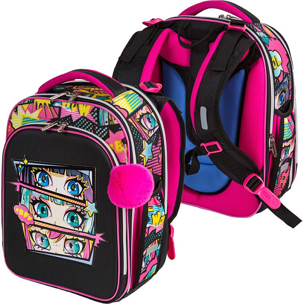 Рюкзак "deVENTE. Premier. BFF" школьный жесткий 37x28x18 см (17 л) вес 1000 г, 2 отд. на молнии для 