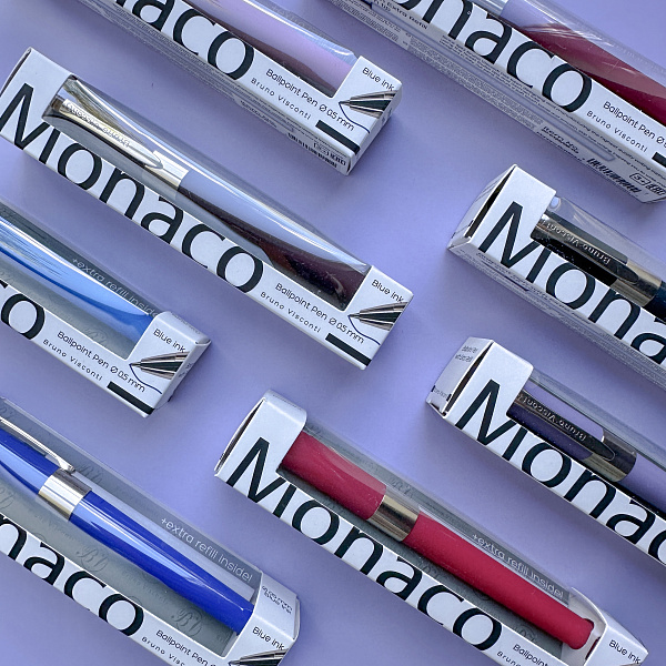 НАБОР: РУЧКА "MONACO" ШАРИКОВАЯ 0.5 ММ, СИНЯЯ (красный корпус) С ДОПОЛНИТЕЛЬНЫМ СТЕРЖНЕМ (10702070/100224/3059312,КИТАЙ)