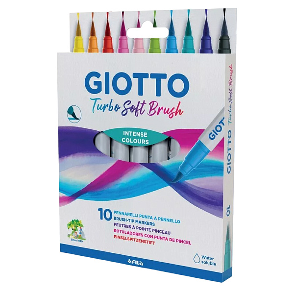 Фломастеры - кисточка 10 цв. "Giotto" TURBO SOFT BRUSH