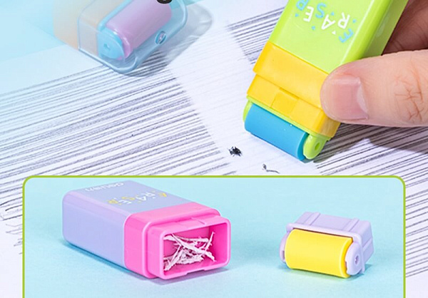 Ластик Deli  60x26x16мм ПВХ ассорти